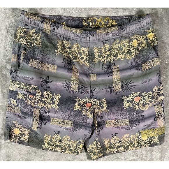 Tommy Bahama Paradise Nation Mens Swim Trunks Shorts Oriental Lotus Blossoms Med - Picture 1 of 11